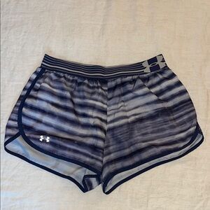 Under Armour Purple Athletic Shorts with Striped Design